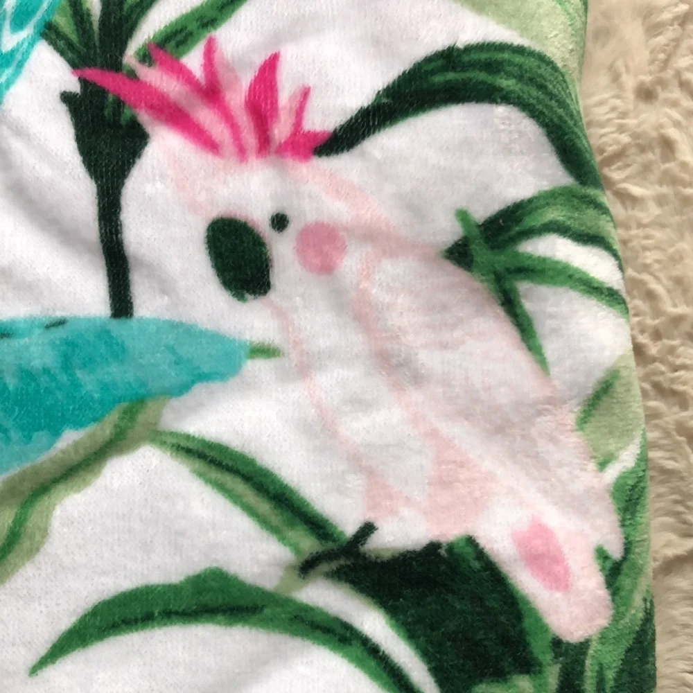 Tropical Bird Parrot Print BEACH Towel